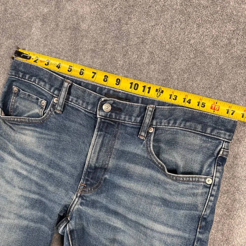 Uniqlo Jeans Japanese Selvedge Denim Kaihara Slim Straight Low Rise Men 35x27